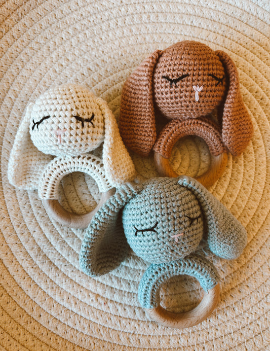 baby bunny crochet rattle