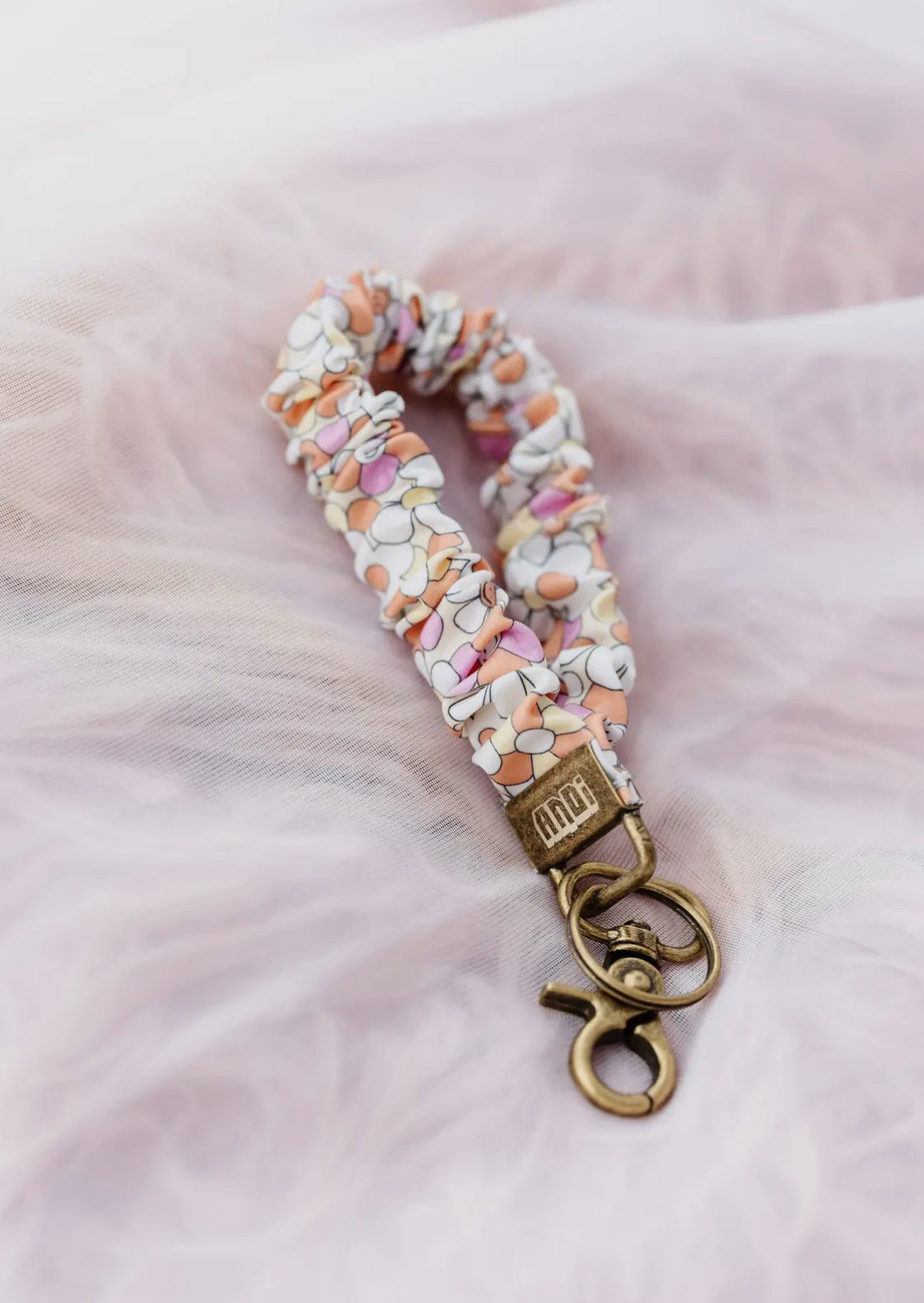 wristlet keychain // girly floral