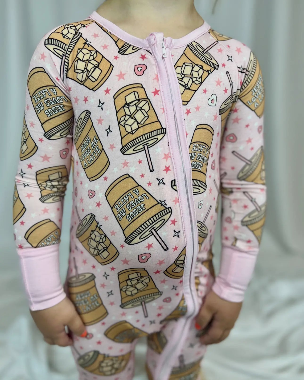 jesus loves me a latte bamboo pajamas // ZIPPY or TWO-PIECE