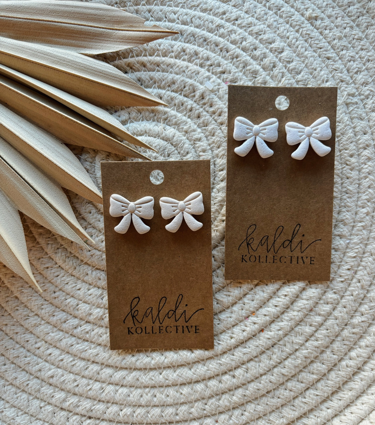 MAGGIE bow studs // handmade polymer clay earrings