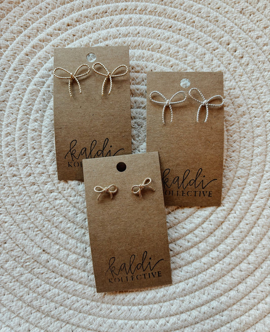 textured bow studs