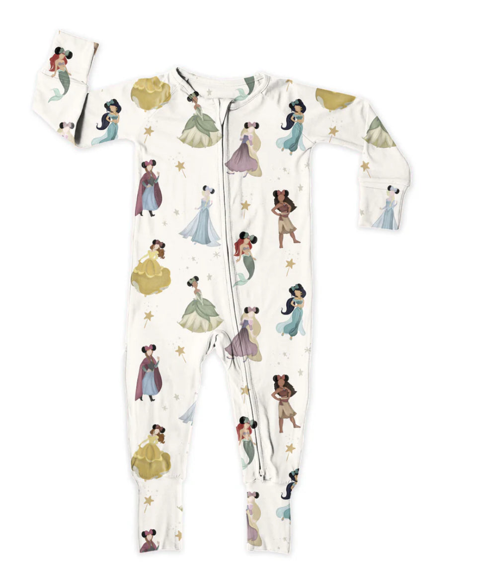 princess magic bamboo pajamas // ZIPPY or LONG-SLEEVE TWO-PIECE