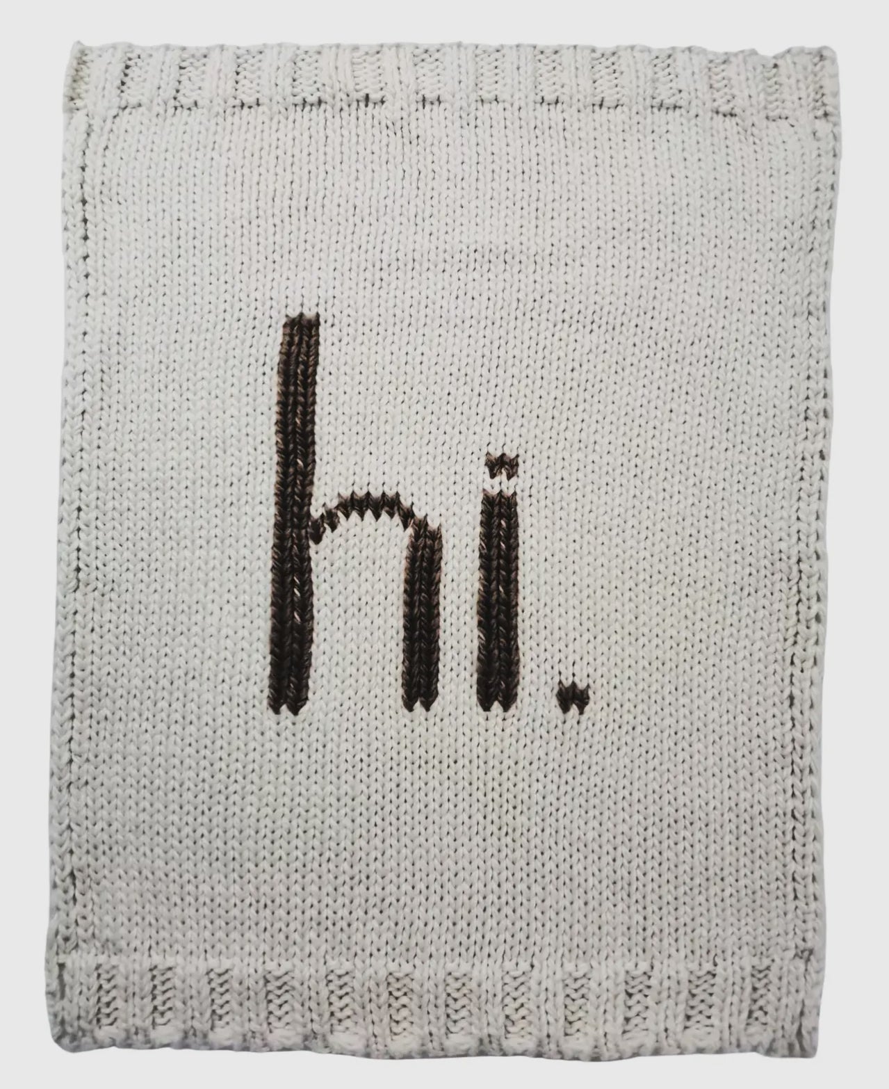 hi knitted baby blanket // cream + black