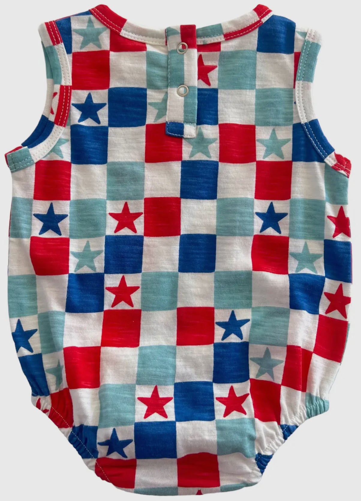 patriotic checkered bubble romper