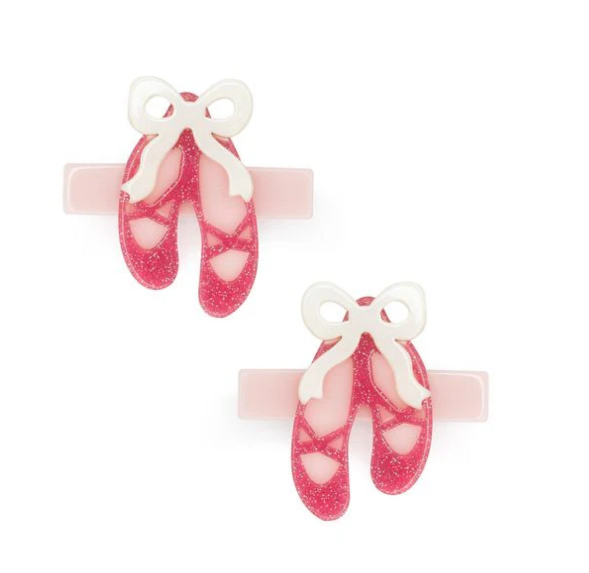 glittery ballet slippers alligator clips // set of 2