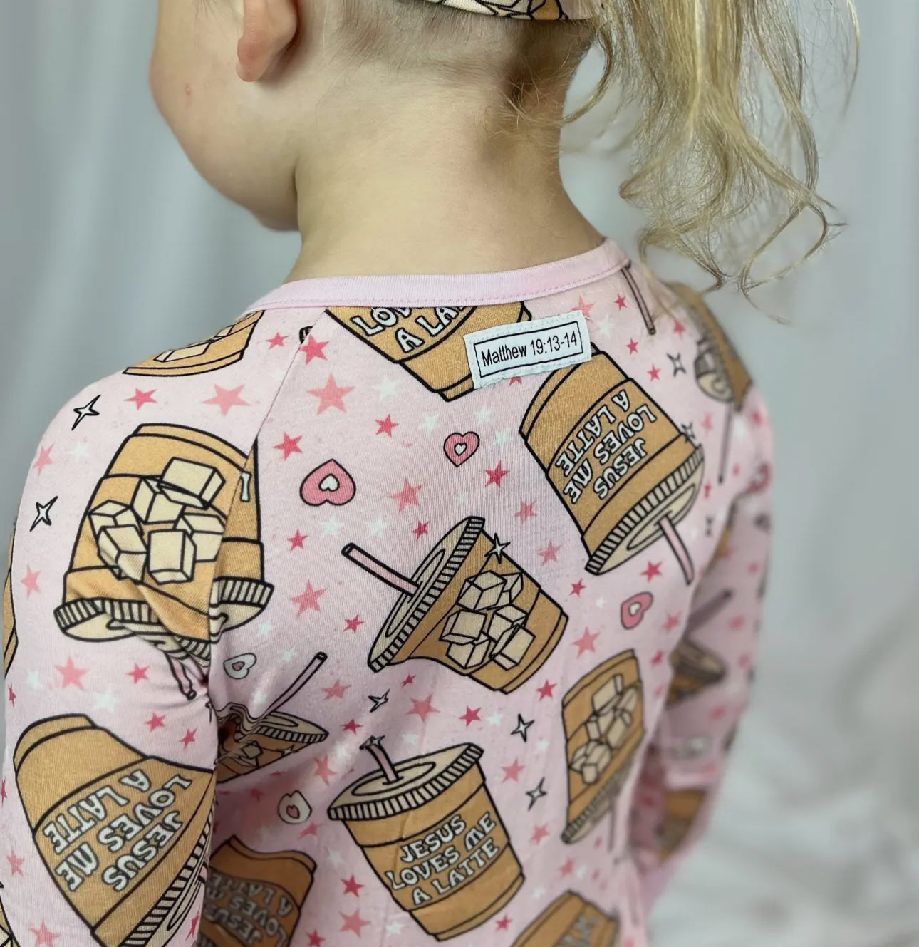 jesus loves me a latte bamboo pajamas // ZIPPY or TWO-PIECE