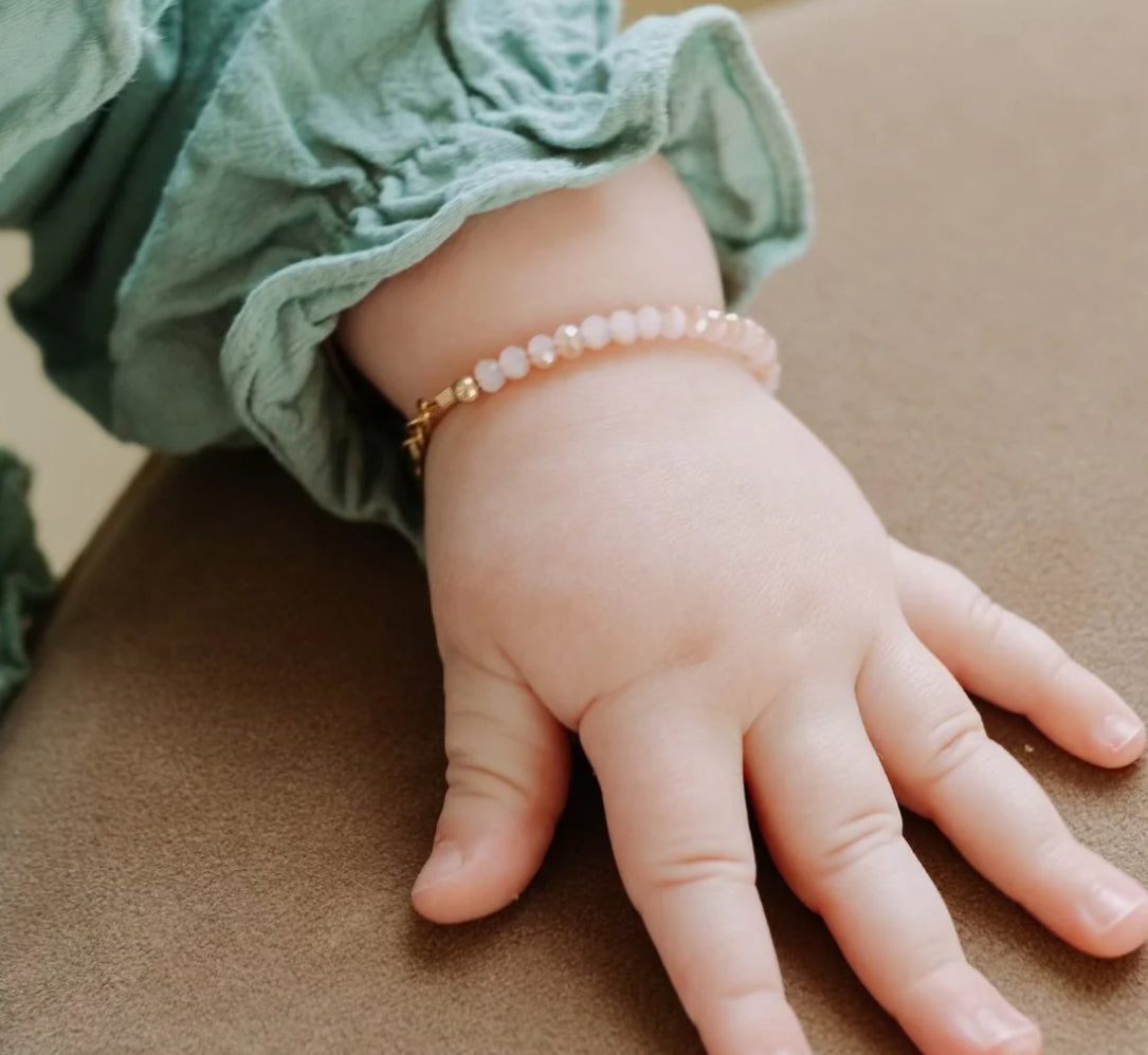 baby/toddler bracelet // pink shimmer