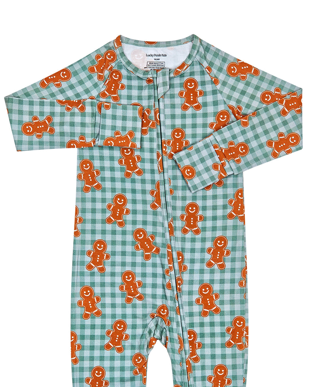 gingerbread gingham bamboo pajamas // ZIPPY