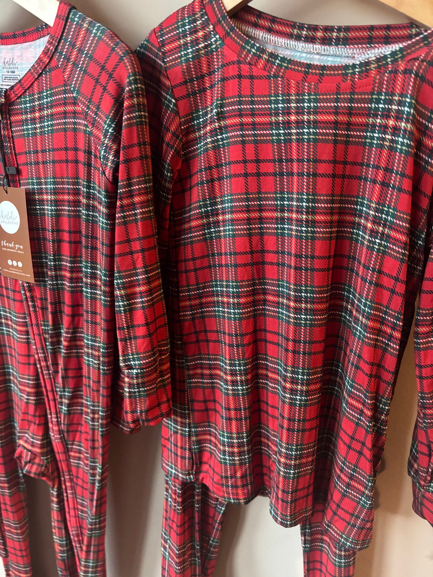 christmas plaid kaldi bamboo pajamas // ZIPPY or LONG-SLEEVE TWO-PIECE SET