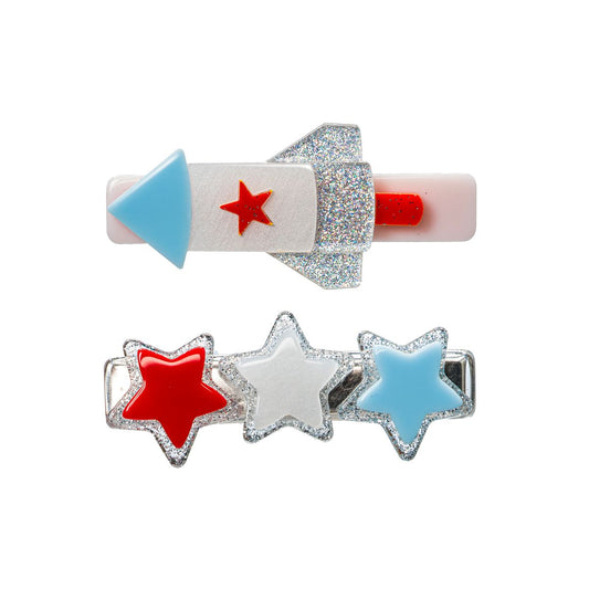 glittery patriotic alligator hair clips // sold individually