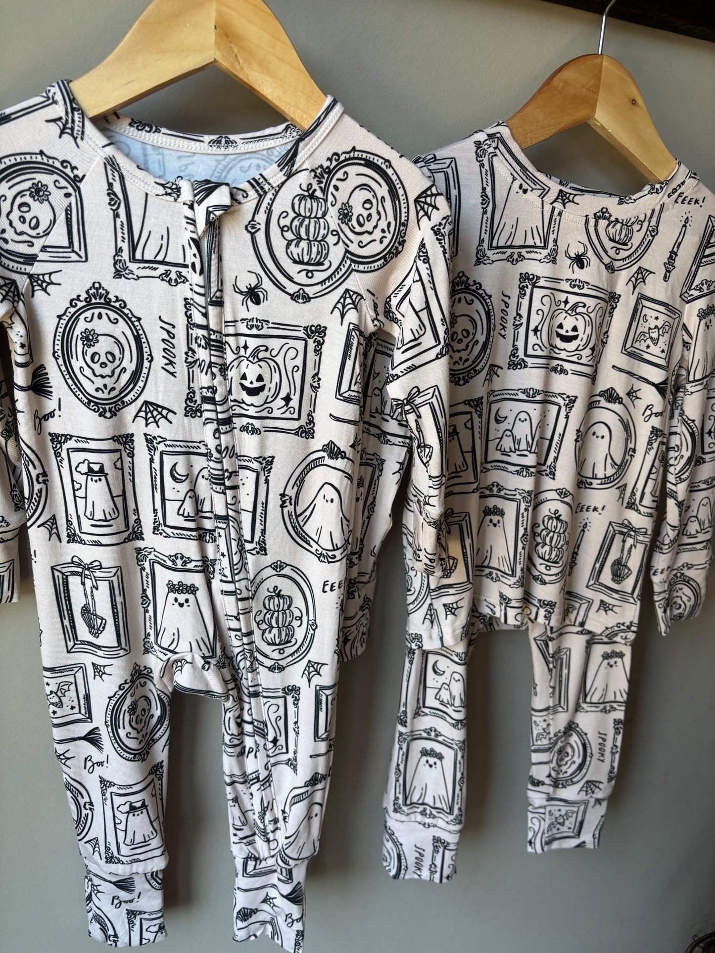 haunted house bamboo pajamas // ZIPPY or LONG SLEEVE TWO-PIECE SET