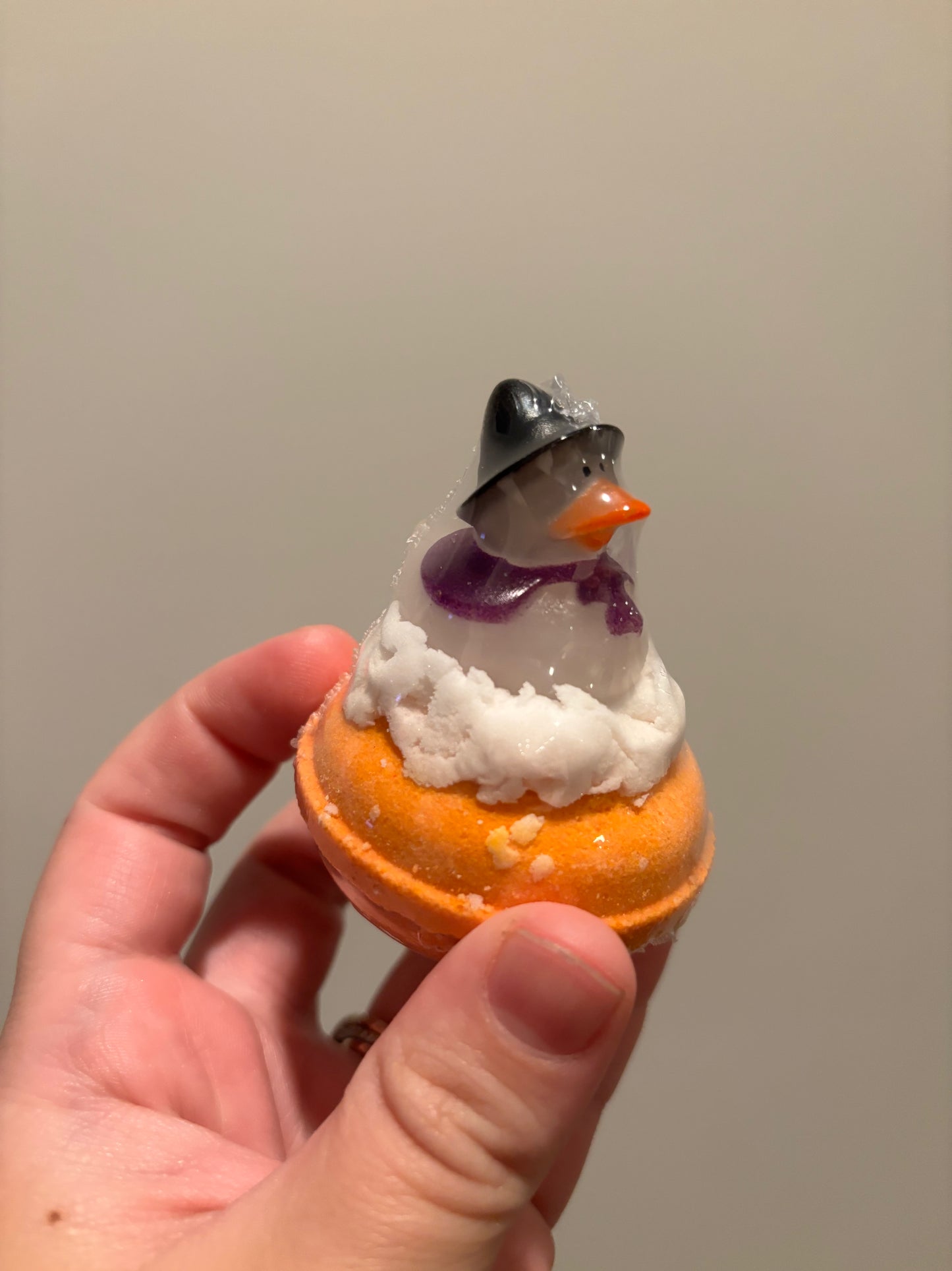 mini donut bath bomb with witch rubber duckie!