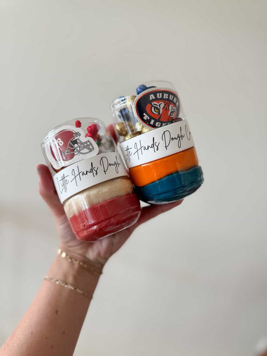 limited edition alabama / auburn football dough-to-go jars (*kaldi kollective exclusive item!*)