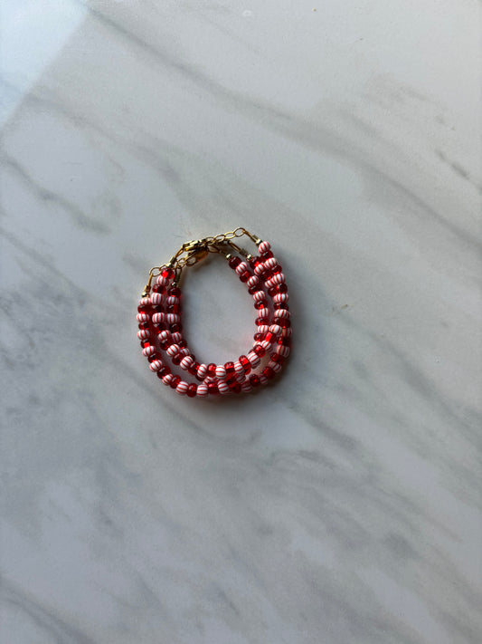 baby/toddler bracelet // red + white