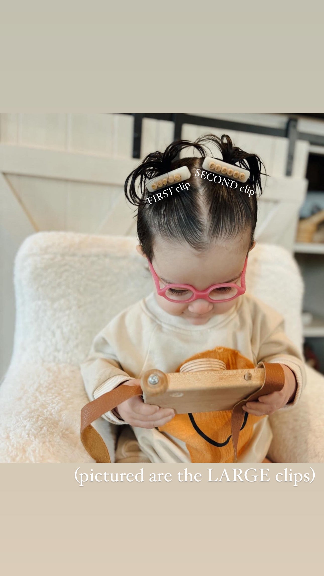 SET OF TWO CUSTOMIZABLE alligator hair clips // scalloped large