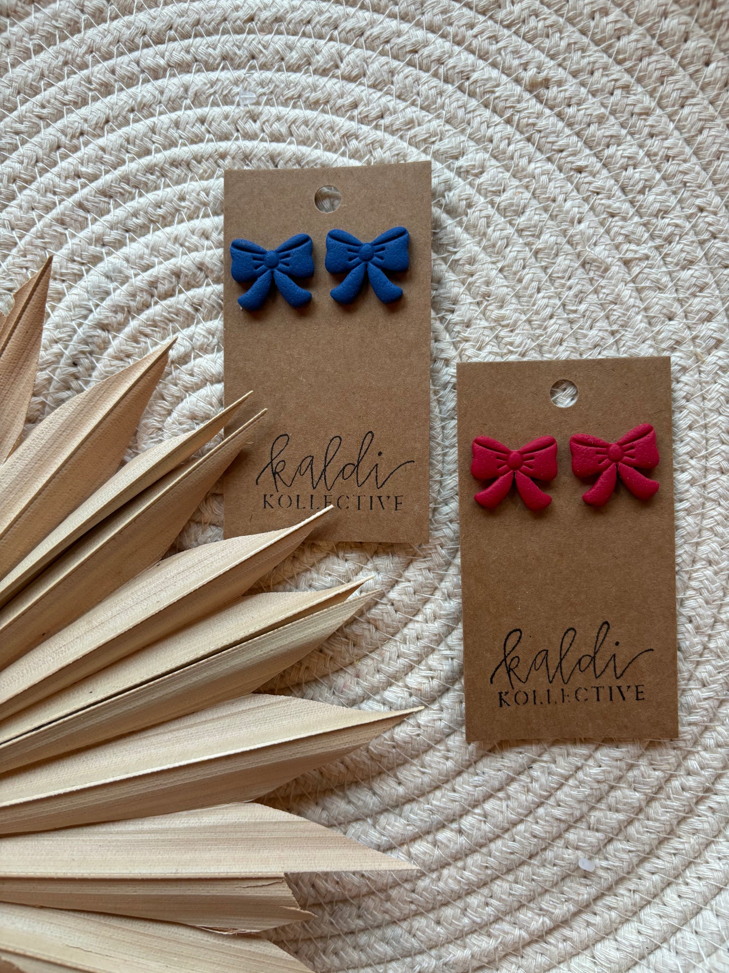 MAGGIE bow studs // handmade polymer clay earrings