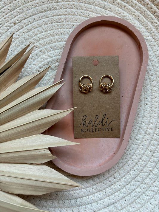 dangly ring gold studs