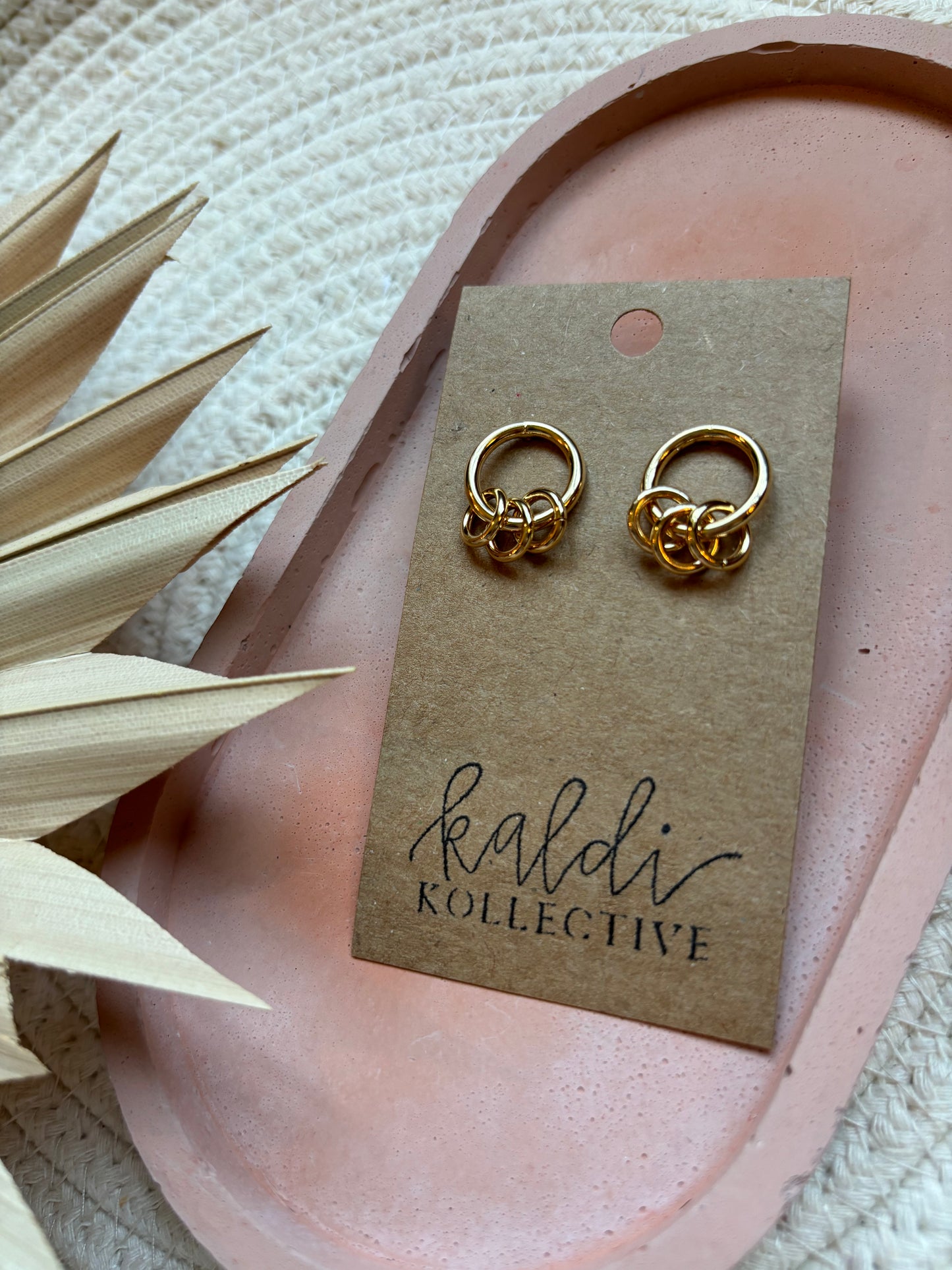 dangly ring gold studs