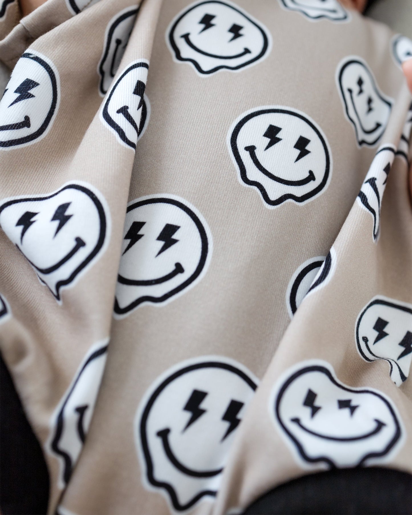 short sleeve bubble romper // electric drippy smiley