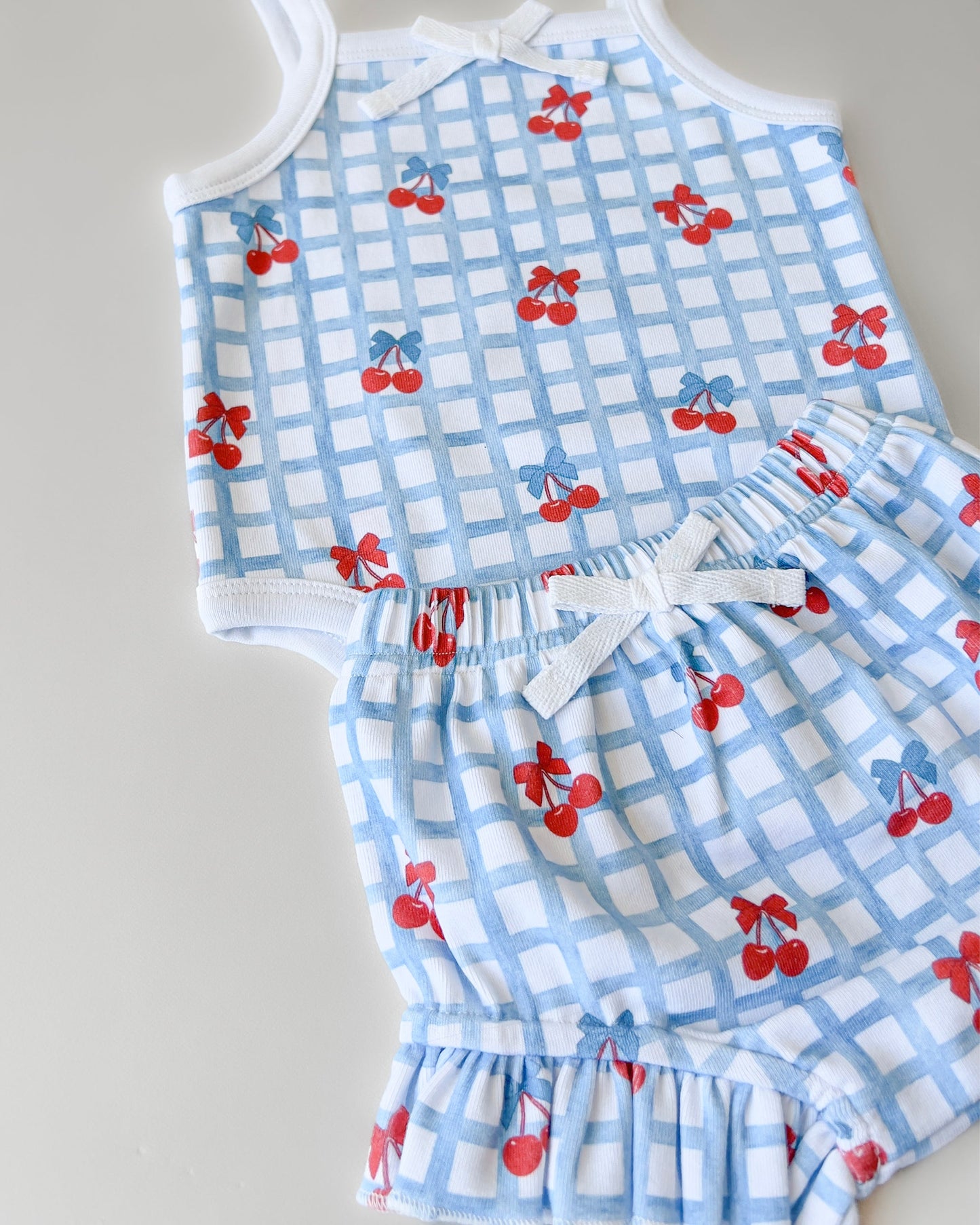 shorts set // gingham cherry
