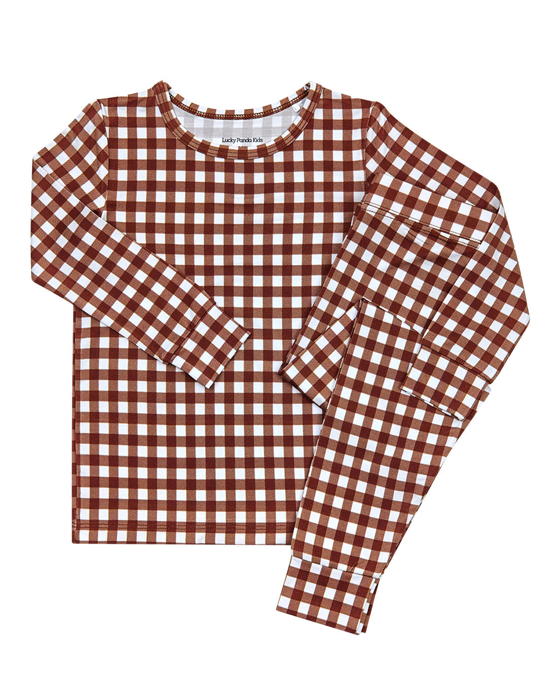 chocolate gingham bamboo pajamas // LONG-SLEEVE TWO-PIECE SET