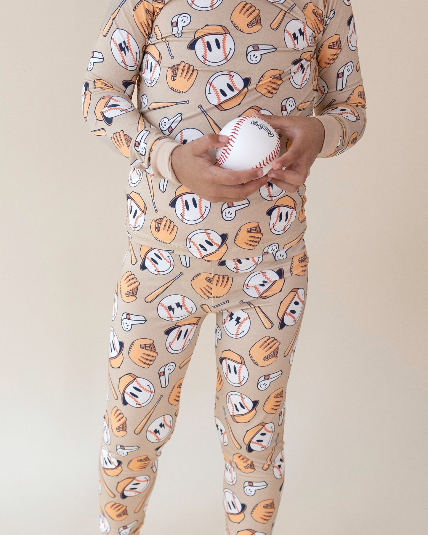 baseball bamboo pajamas // LONG-SLEEVE TWO-PIECE SET (sizing up to 8/9)