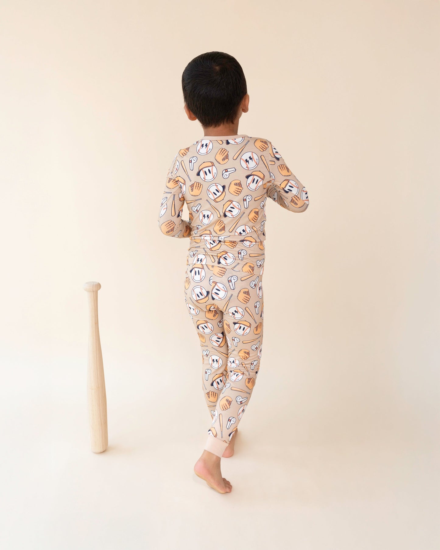 baseball bamboo pajamas // LONG-SLEEVE TWO-PIECE SET (sizing up to 8/9)