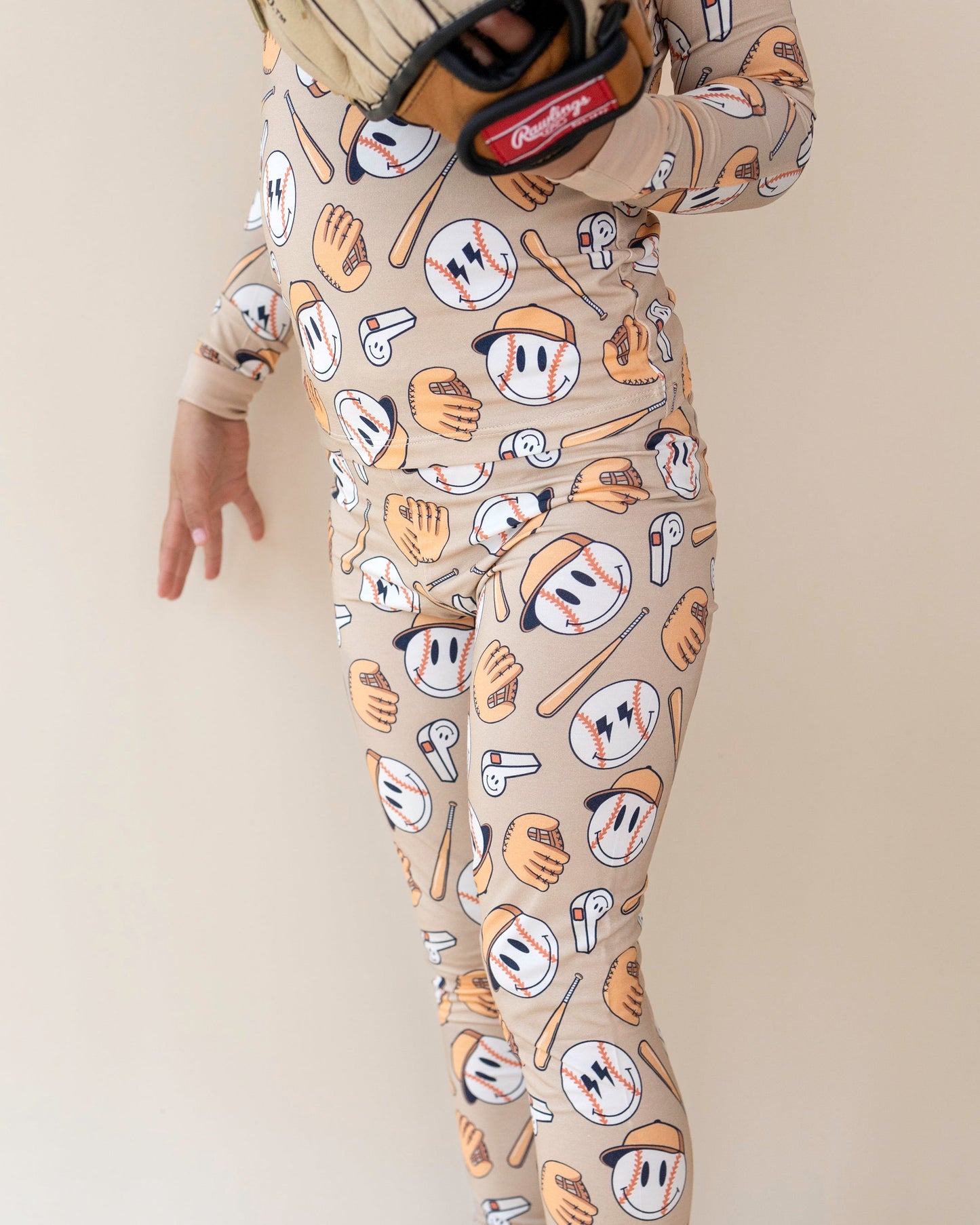 baseball bamboo pajamas // LONG-SLEEVE TWO-PIECE SET (sizing up to 8/9)