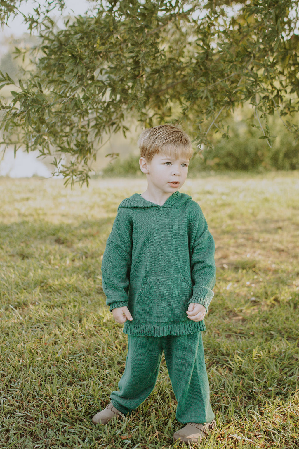 hunter knit set // green