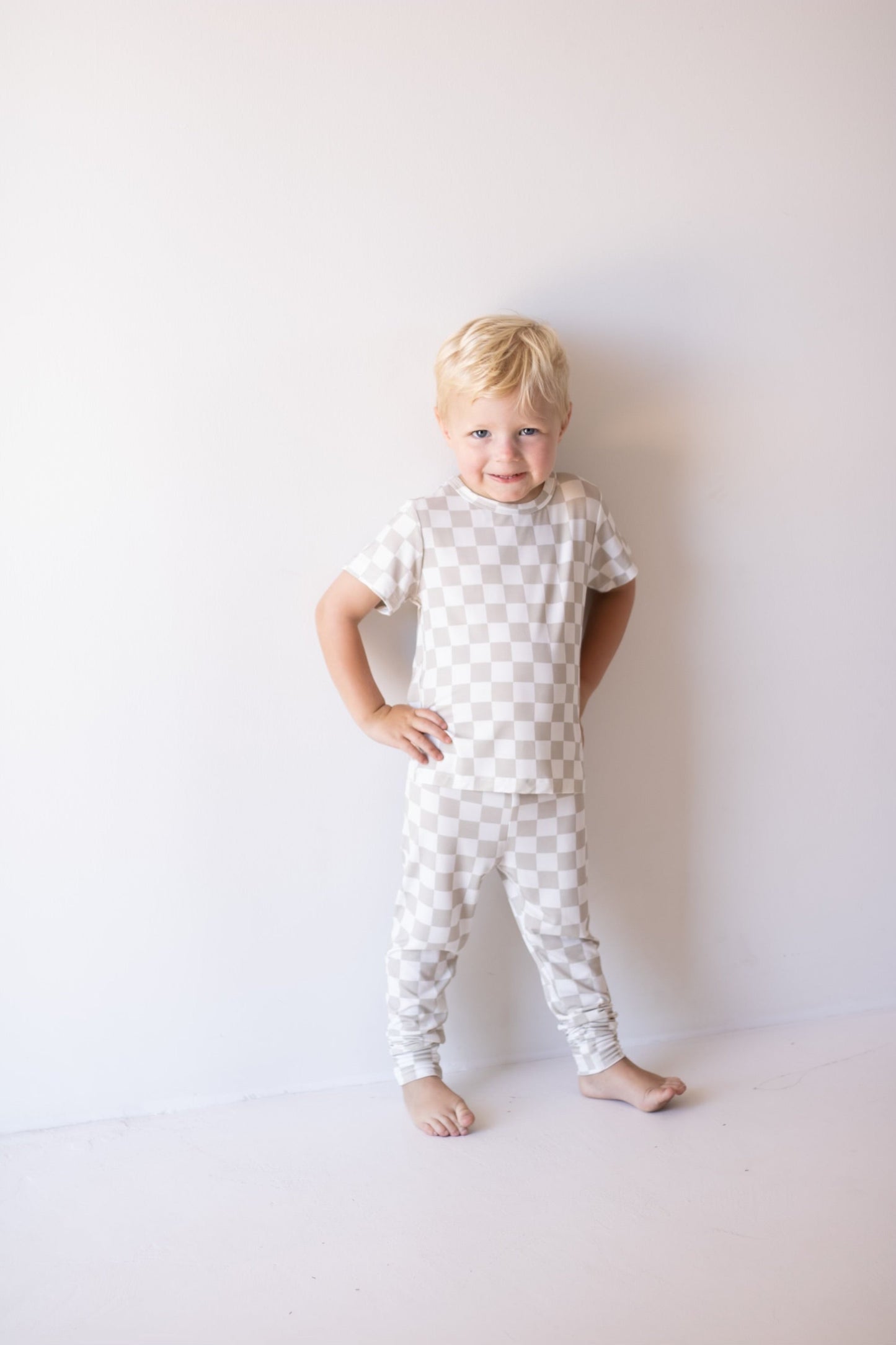 checkerboard bamboo pajamas // LOUNGE SET (mama + me)