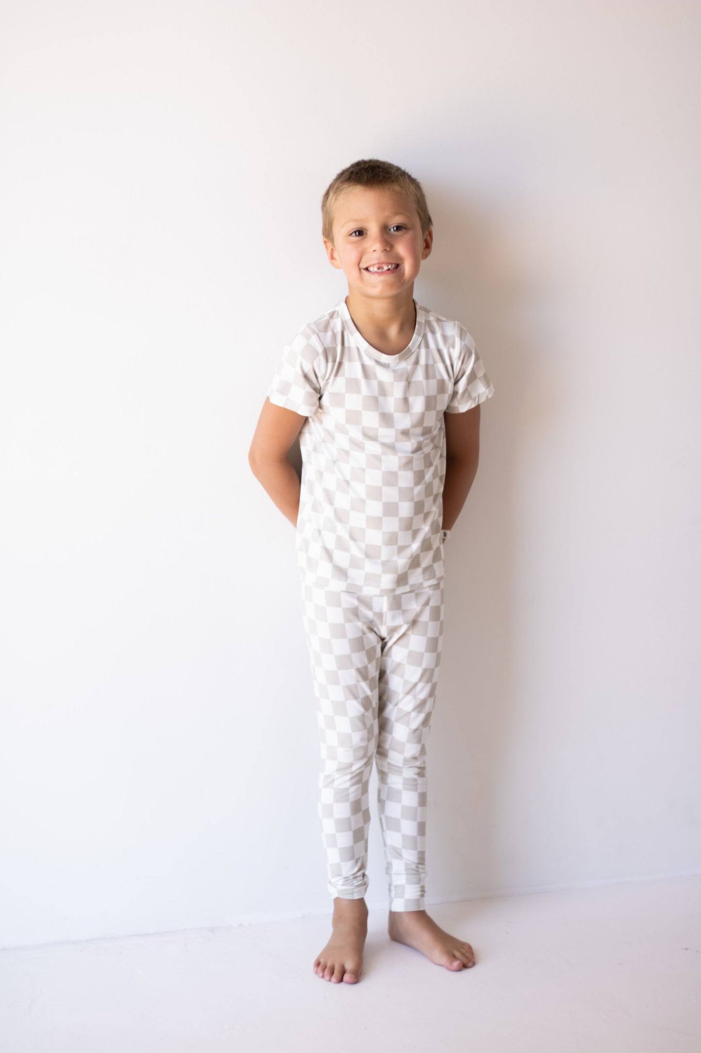 checkerboard bamboo pajamas // LOUNGE SET (mama + me)