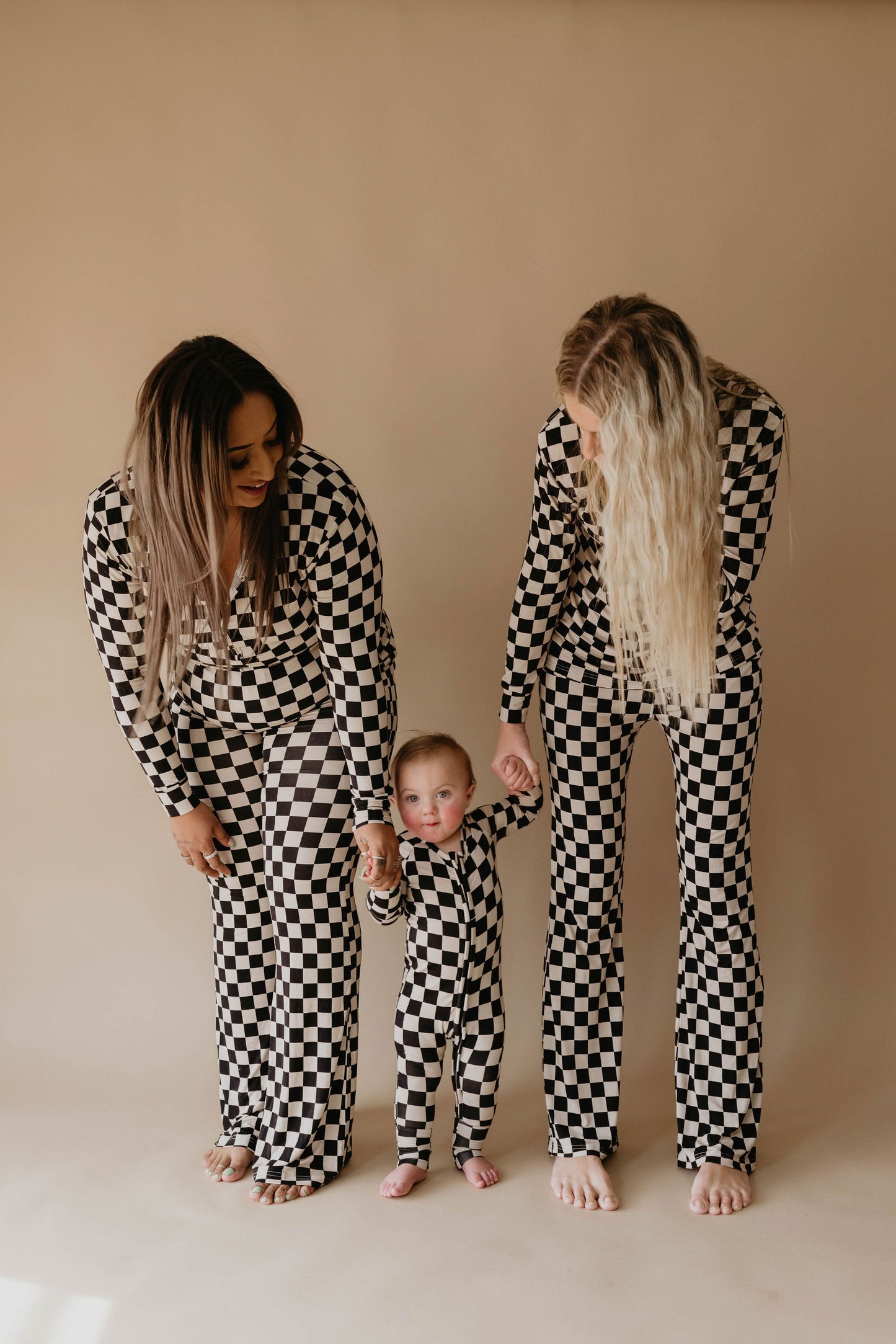 women's bamboo pajamas // black checkerboard