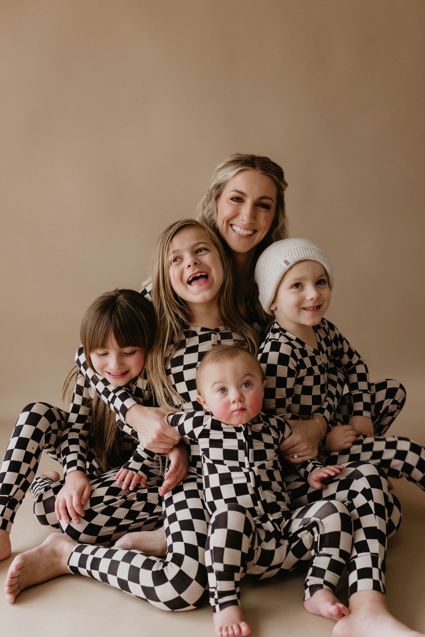black checkerboard bamboo pajamas // LONG-SLEEVE TWO-PIECE SET (comes in extended sizing)