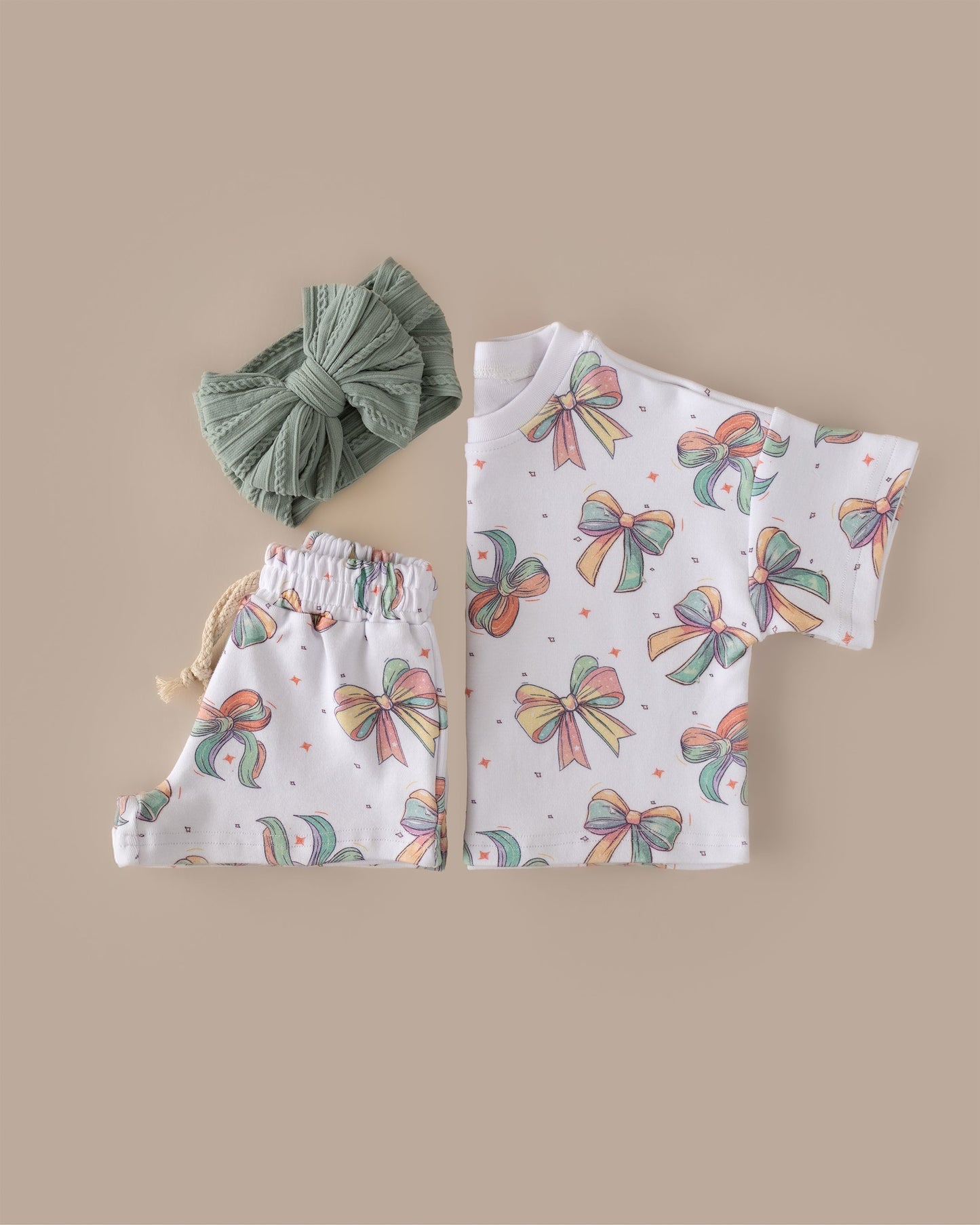 shorts set // happy bows (sizing up to 8/9)