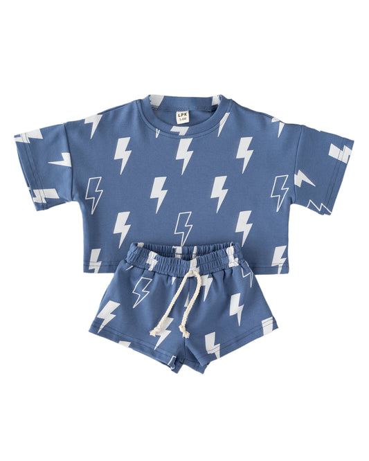 shorts set // blue bolts (sizing up to 8/9)