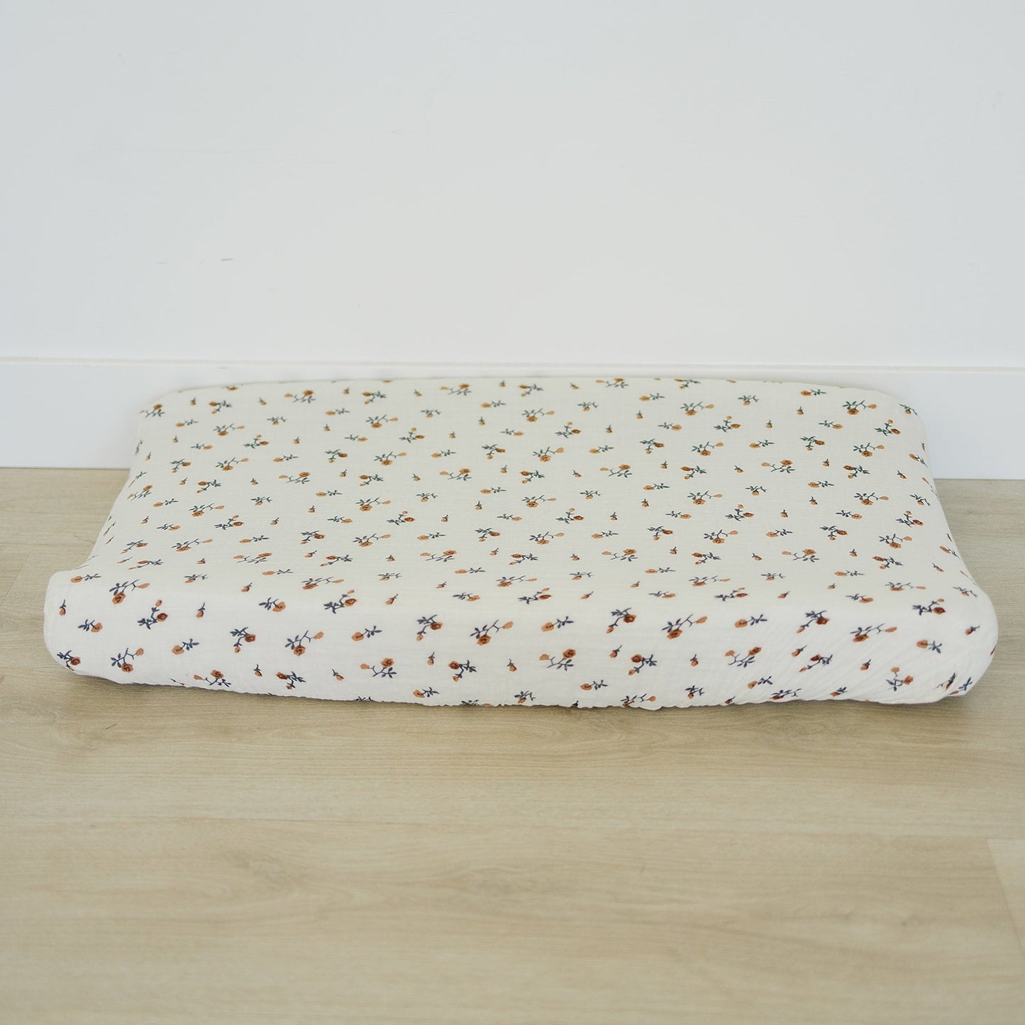 muslin changing pad cover // mustard floral