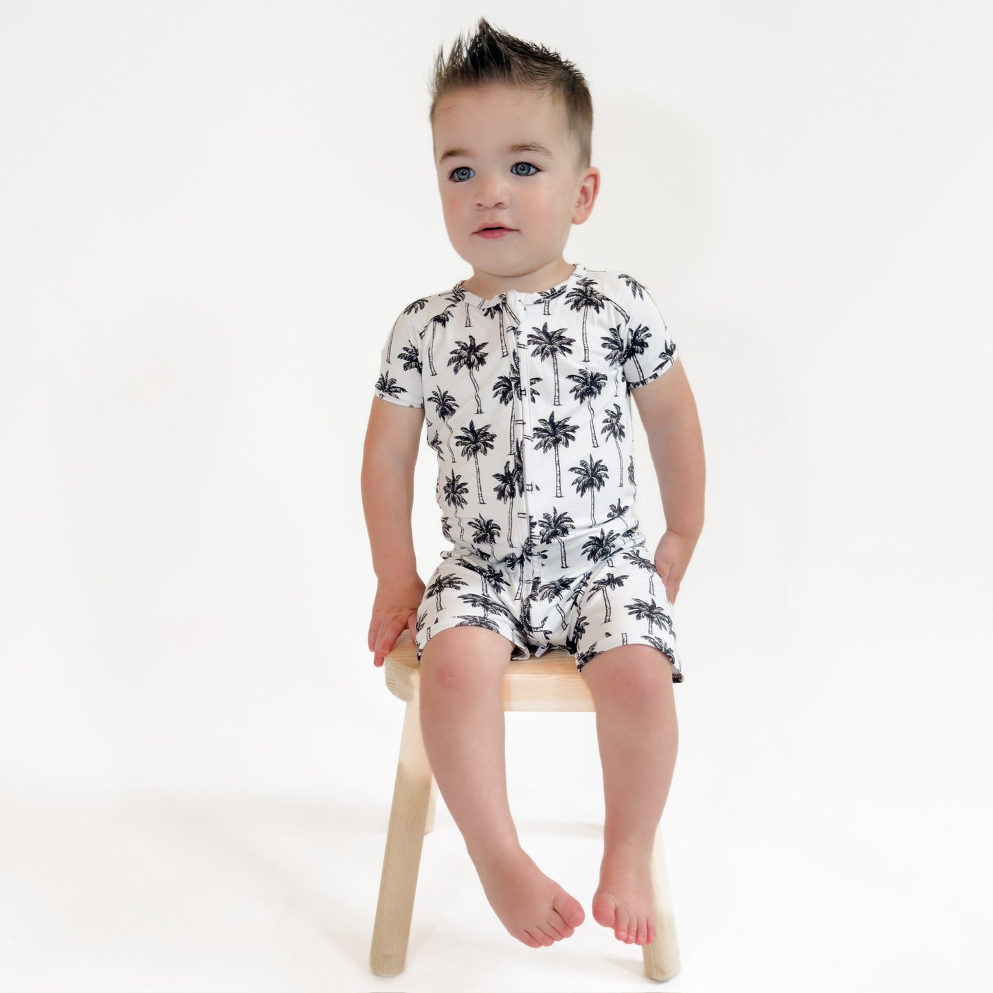 white palm bamboo pajamas // SHORTIE