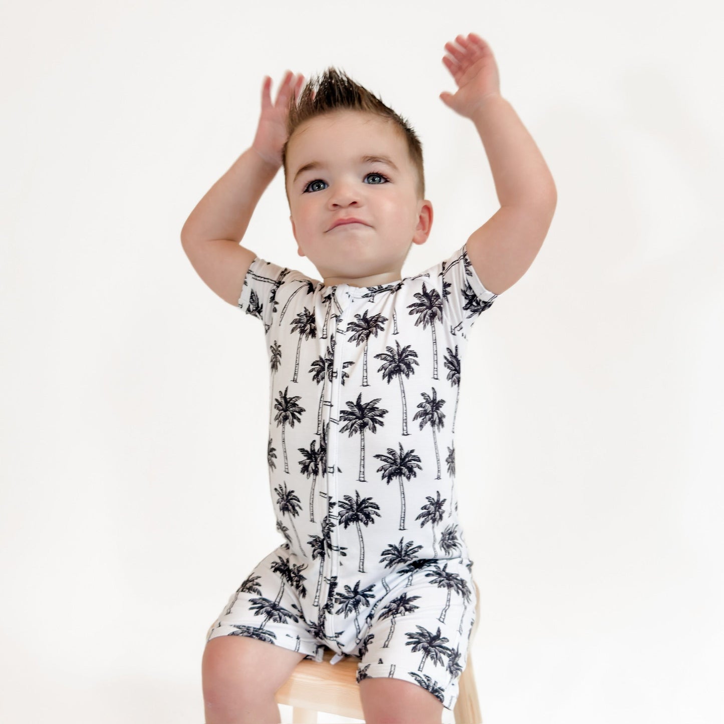 white palm bamboo pajamas // SHORTIE
