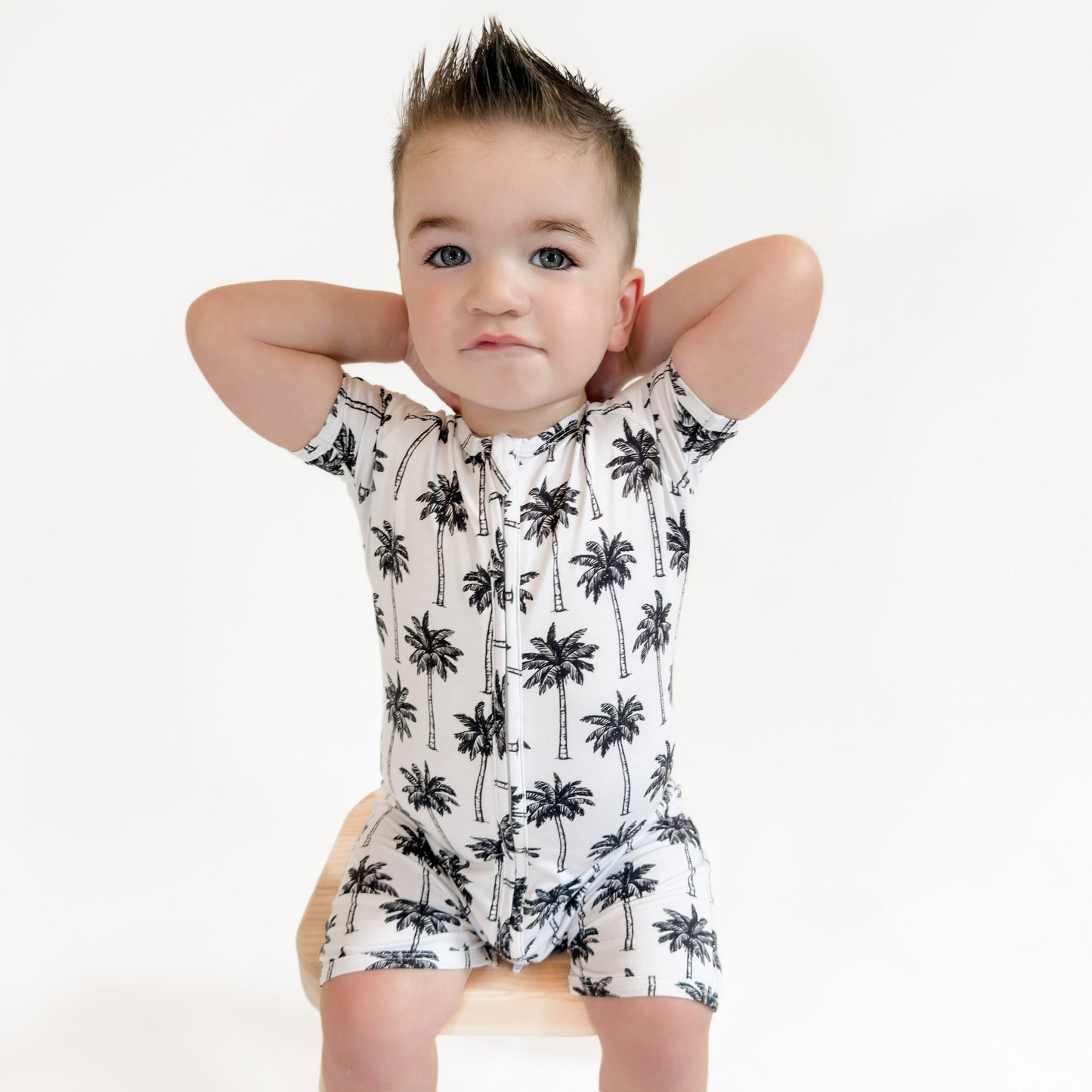 white palm bamboo pajamas // SHORTIE
