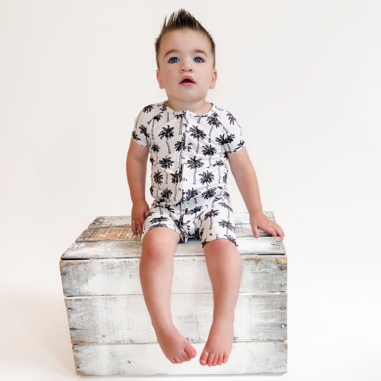 white palm bamboo pajamas // SHORTIE
