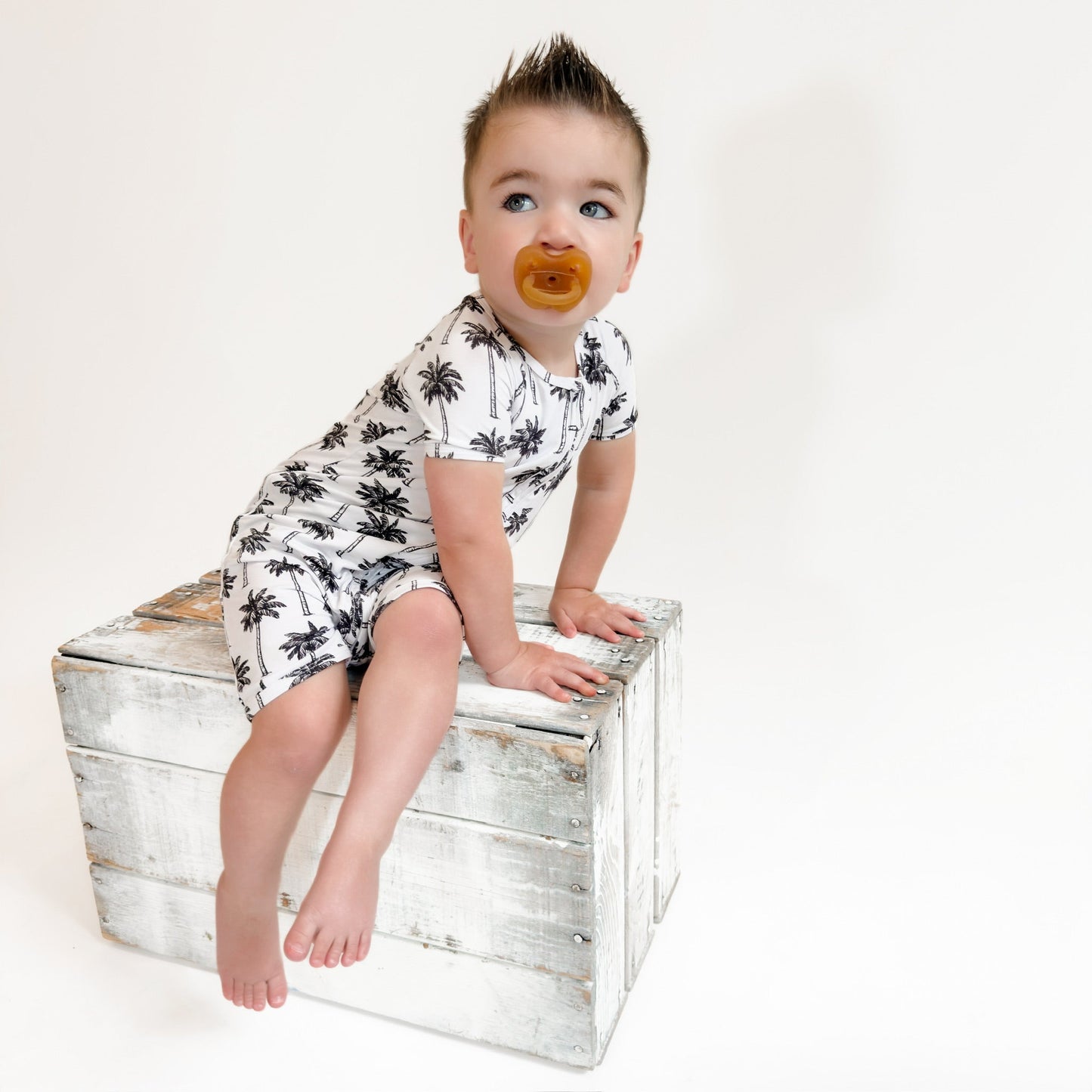 white palm bamboo pajamas // SHORTIE