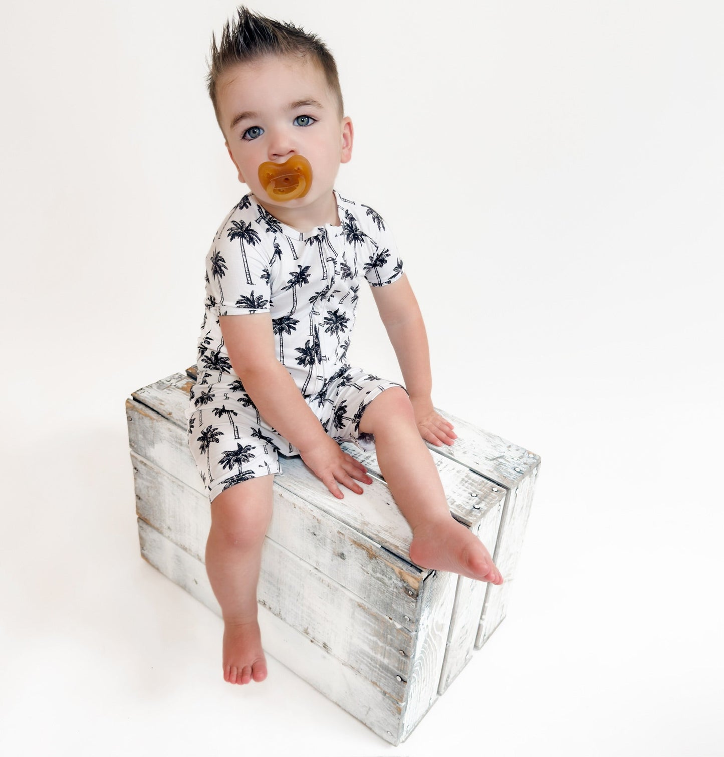 white palm bamboo pajamas // SHORTIE