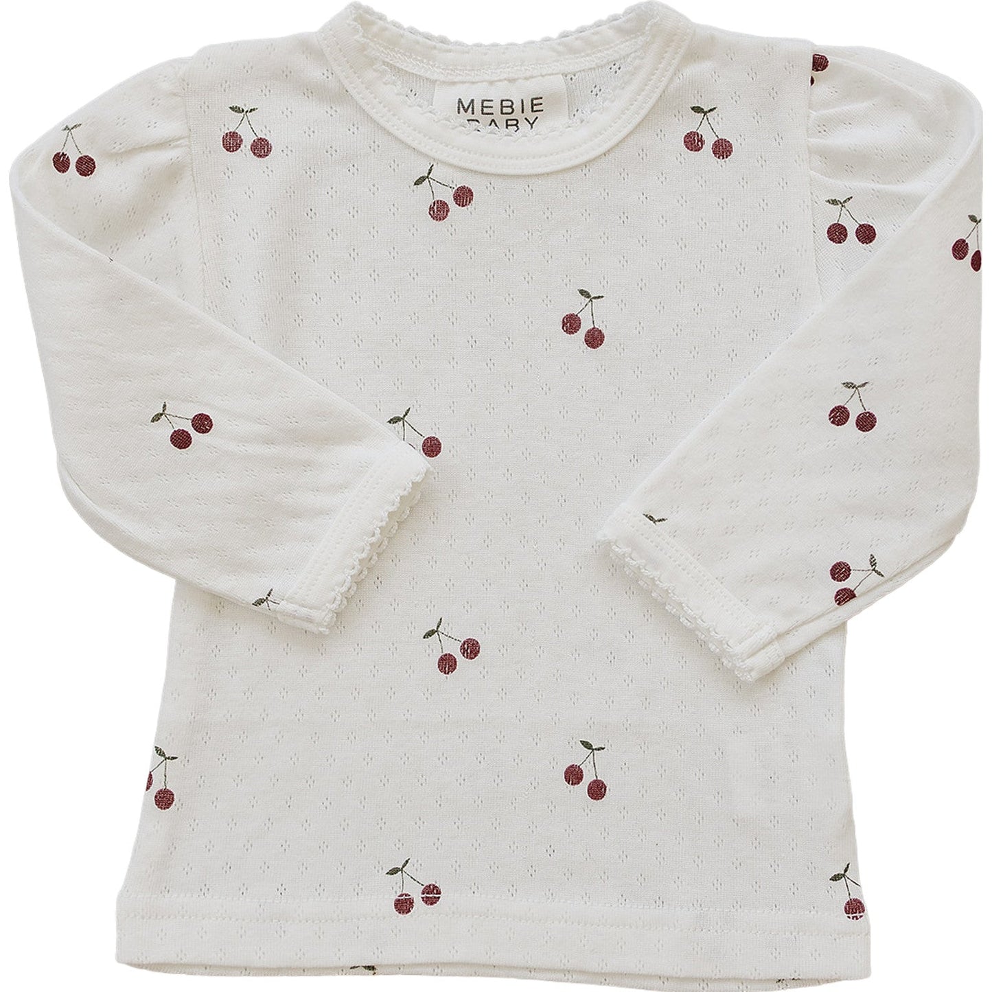 long-sleeve tee // cherry pointelle