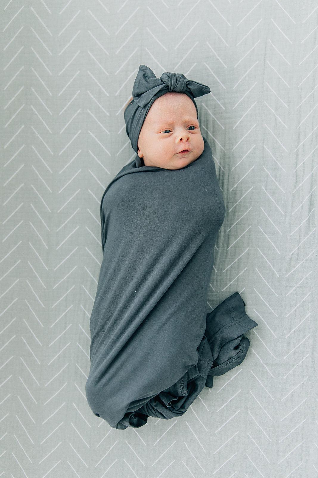 bamboo hat OR head wrap + swaddle set // charcoal