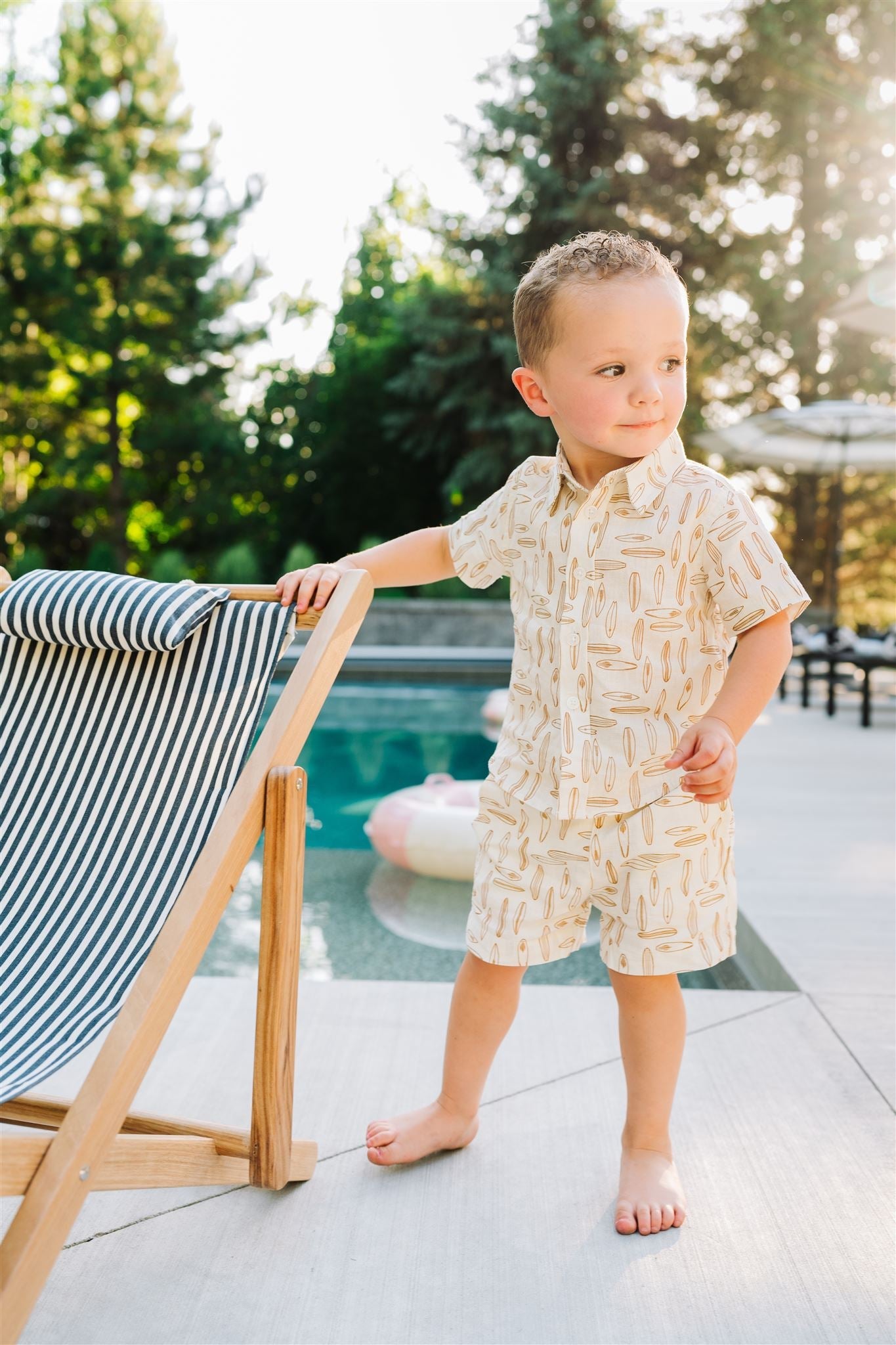surfboard linen cotton shorts