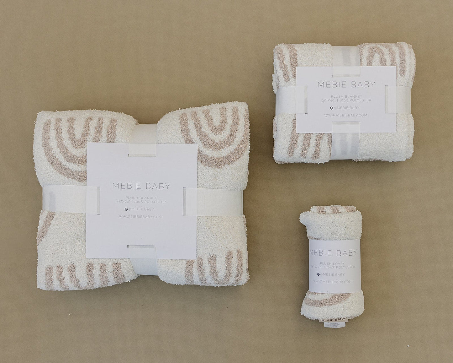 plush blanket // taupe rainbow