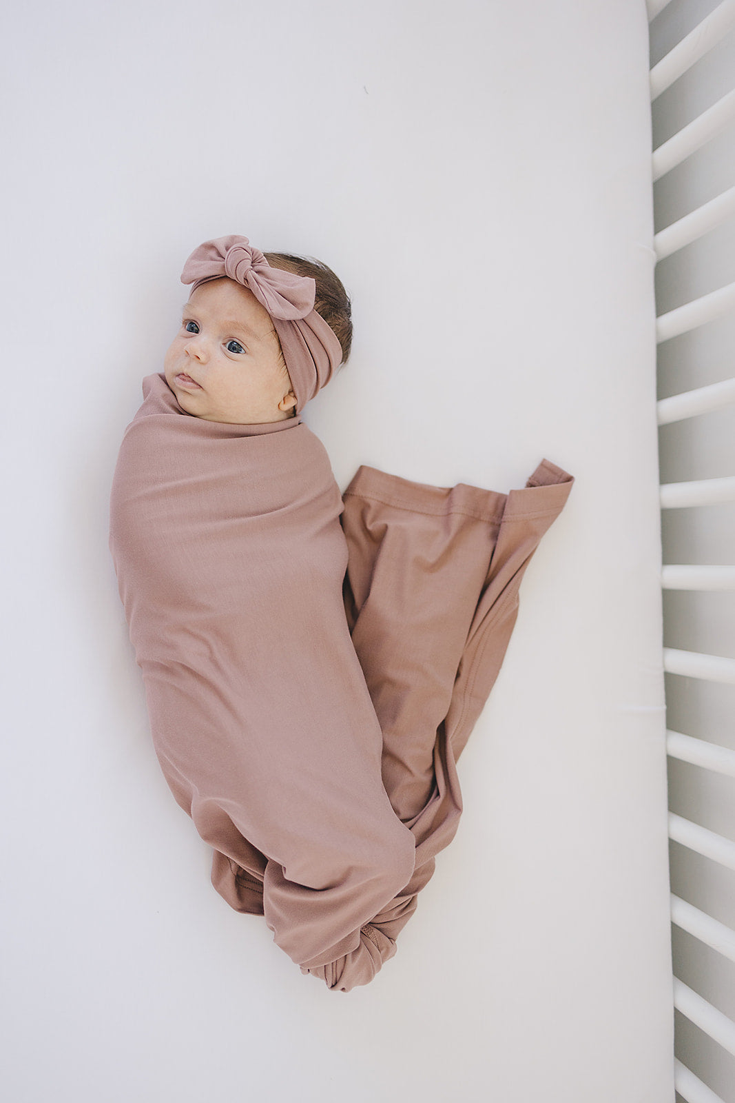 bamboo head wrap + swaddle set // dusty rose