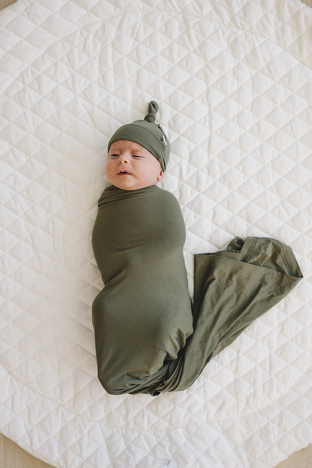 bamboo hat OR head wrap + swaddle set // olive