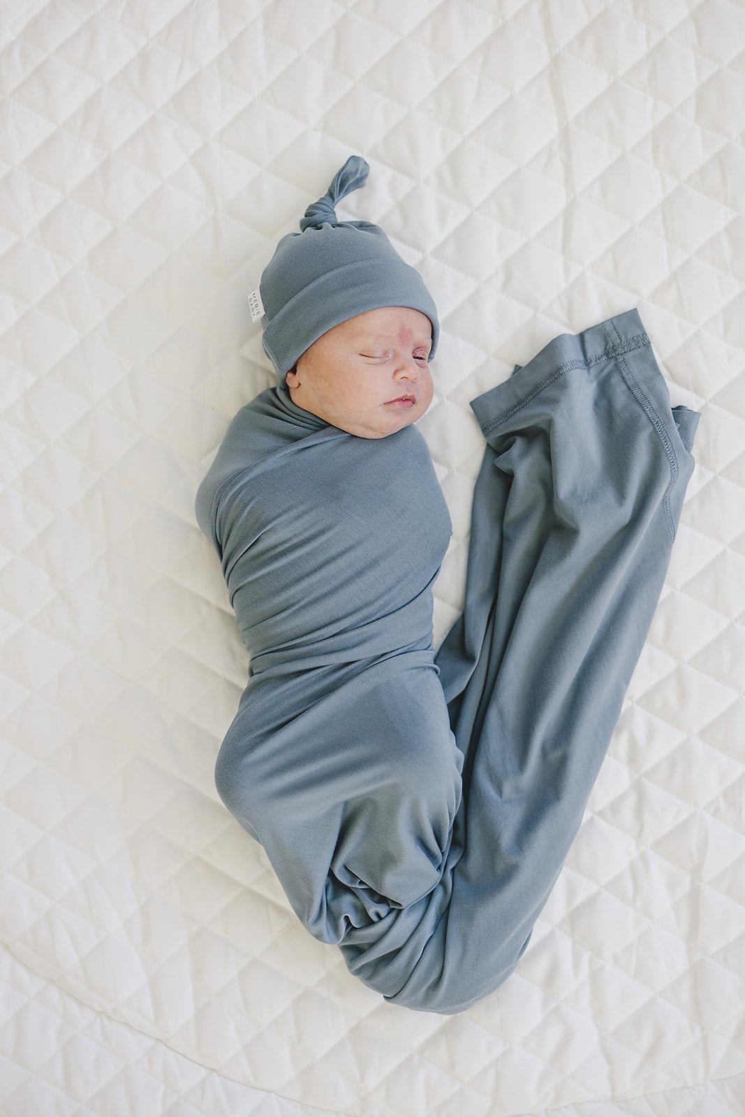 bamboo hat OR head wrap + swaddle set // dusty blue
