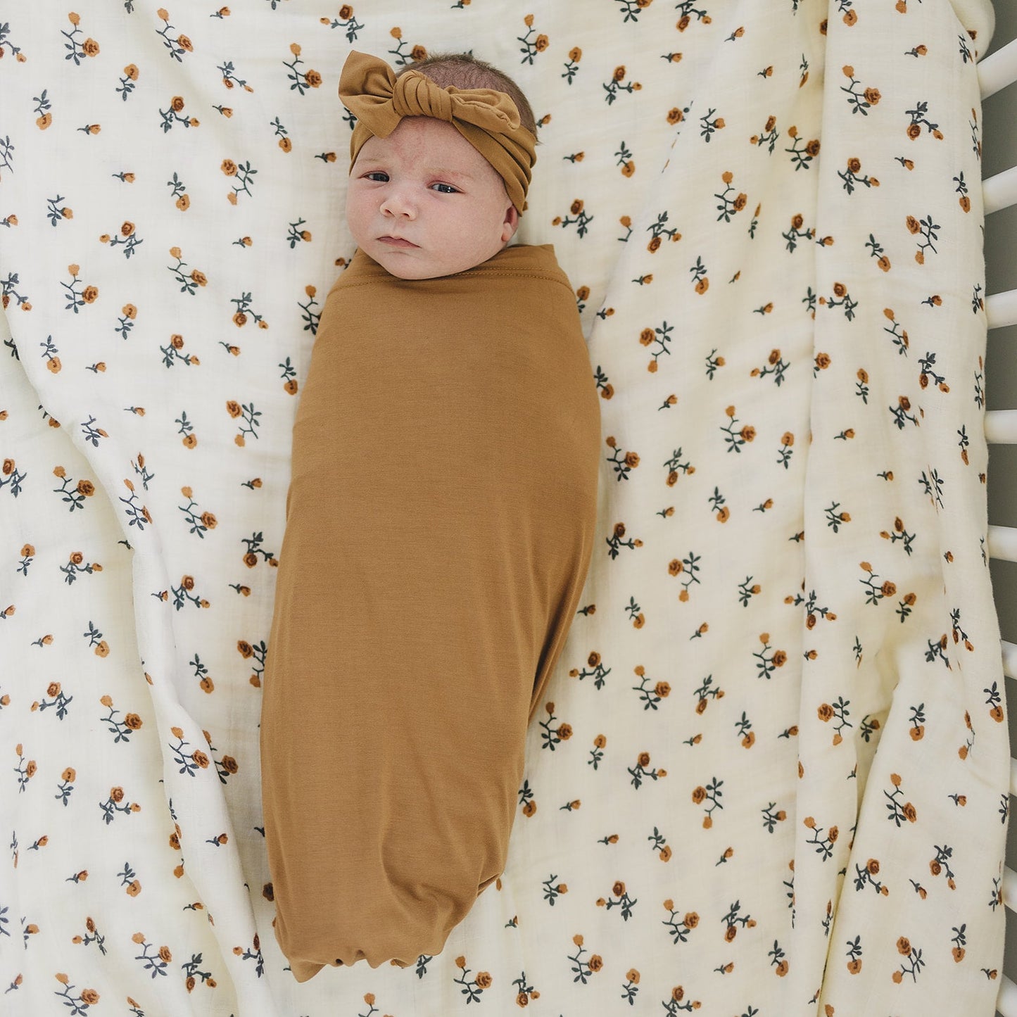 bamboo hat OR head wrap + swaddle set // mustard